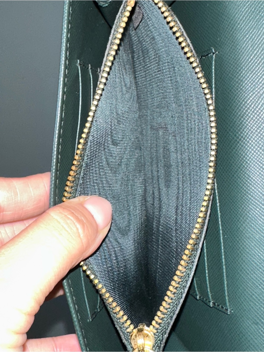 Prada Green Saffiano Leather Wallet on Strap - Picture 14 of 17